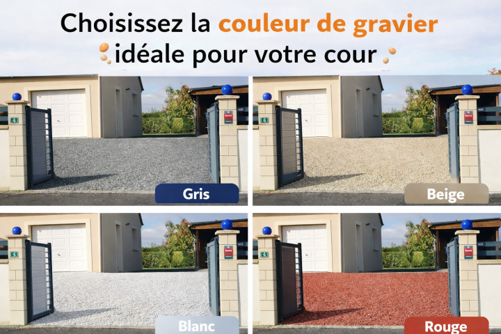 gravier de cour les 4 couleurs